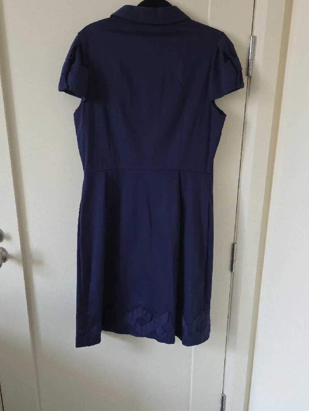 Kate spade Rich Navy with Gold Buttons Front Pleated Dress, Incredible Detail